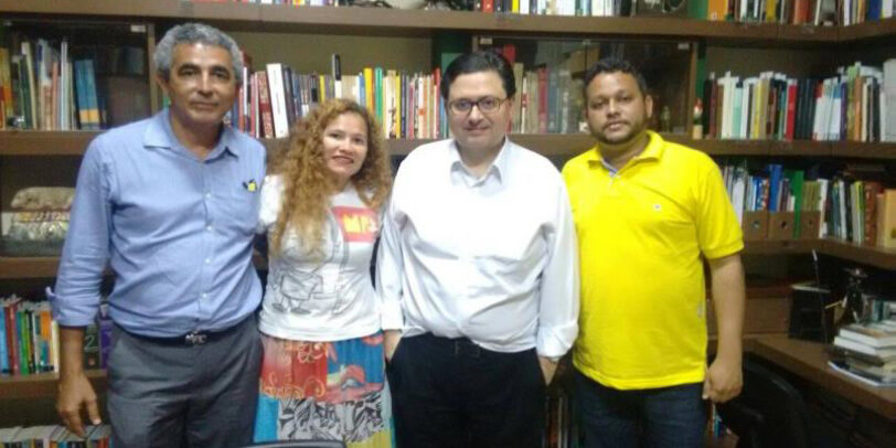 Secretária do MPS, Maria de Jesus Matos; o candidato a prefeitura de Olinda-PE, Antônio Campos e Igor Belchior